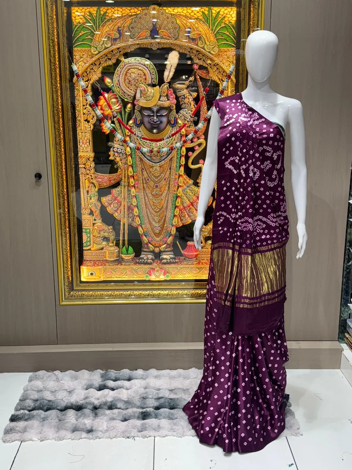 Pure Gaji Silk Bandhani Saree