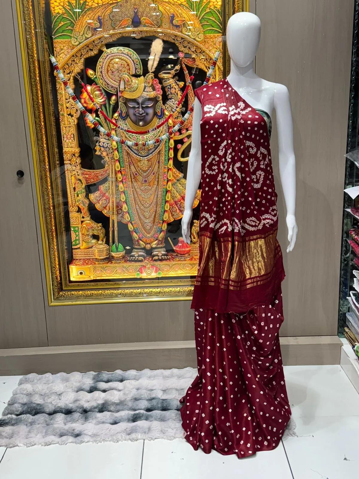 Pure Gaji Silk Bandhani Saree