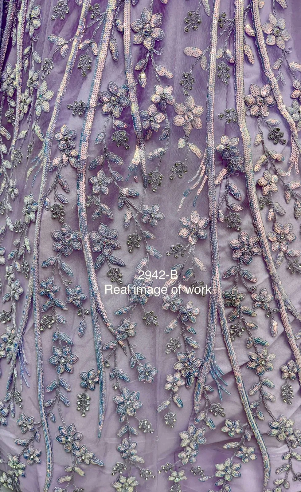 Purple Bridal Net Wedding Lehenga