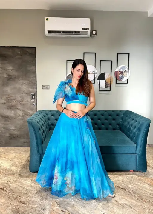 Readymade Floral Lehenga with Fancy Blouse