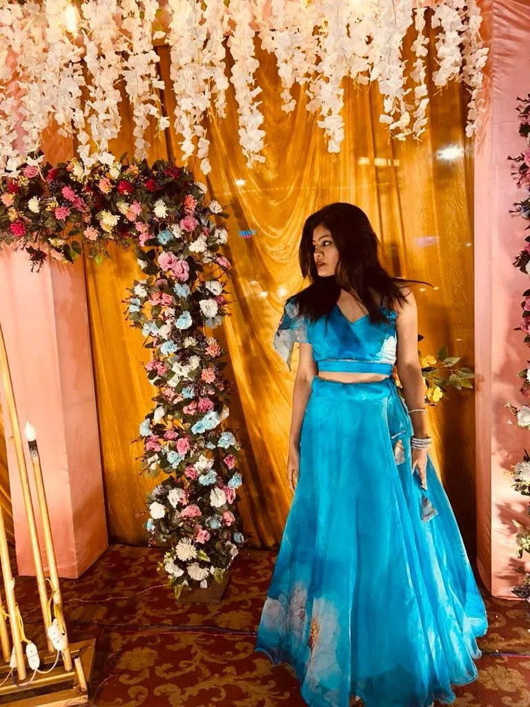 Readymade Floral Lehenga with Fancy Blouse