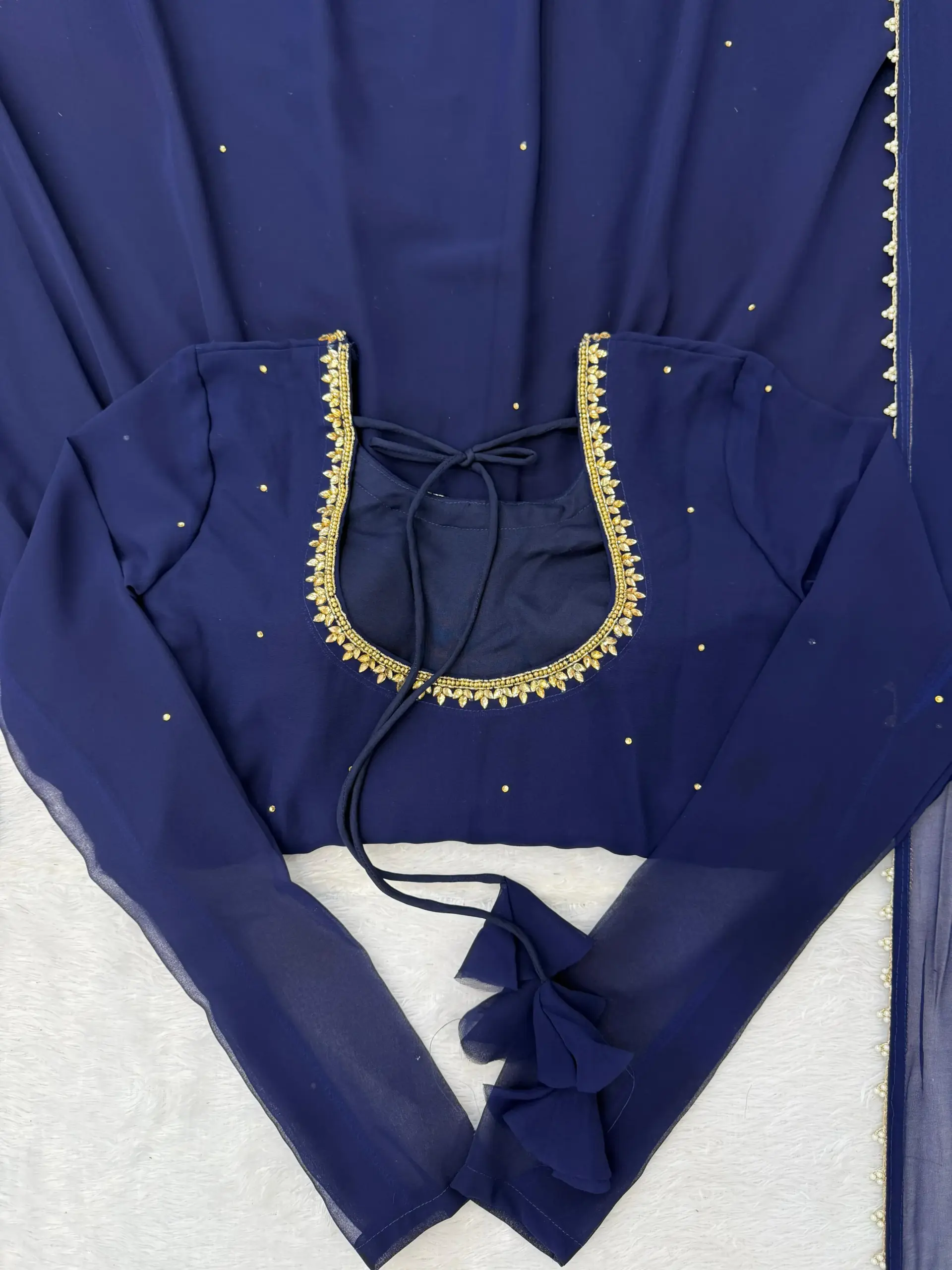 Royal Blue Fancy Anarkali Gown Set