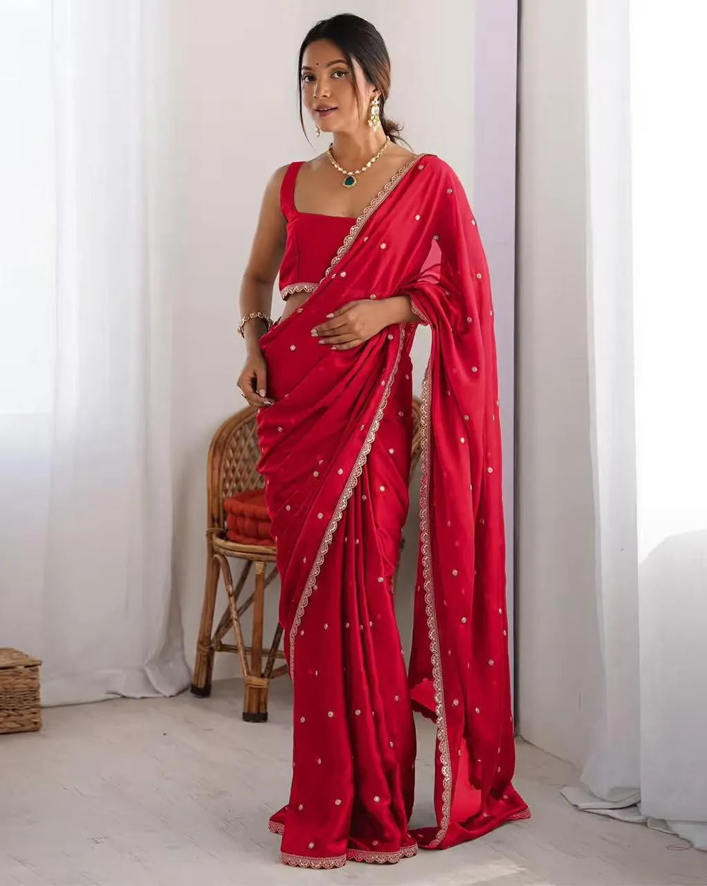 Stylish Border Wedding Saree Under1000