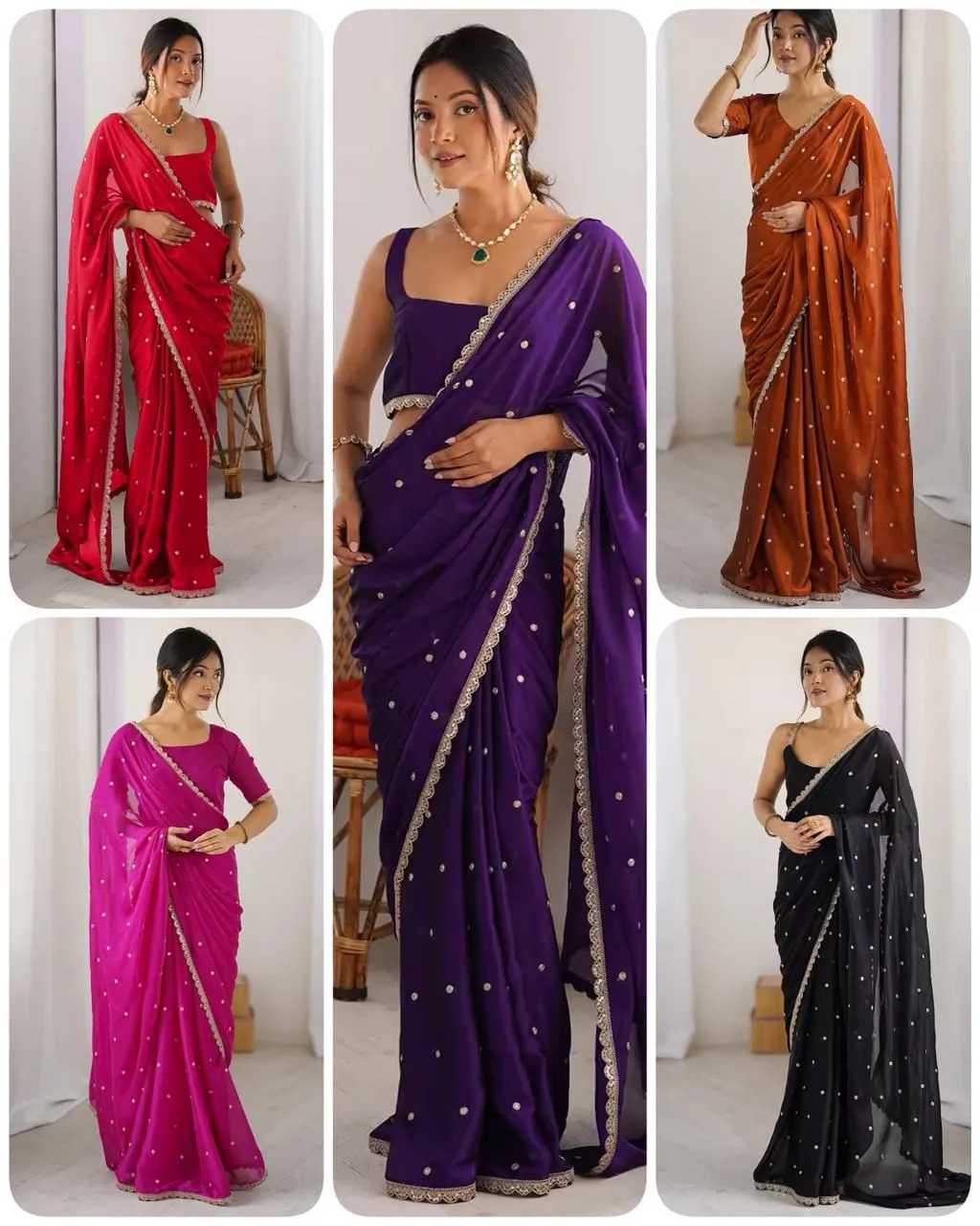 Stylish Border Wedding Saree Under1000