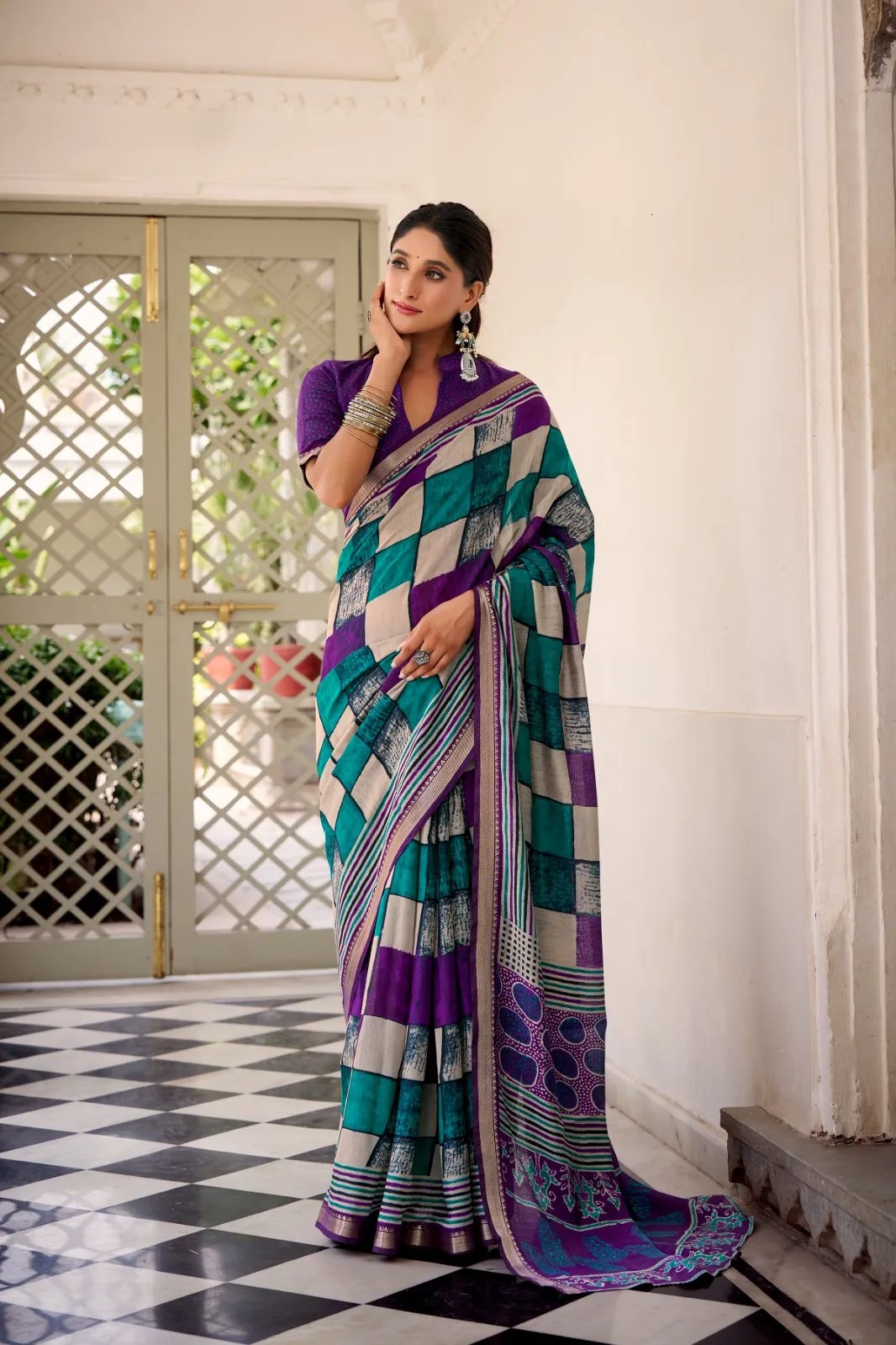 Temple Border Chanderi Saree