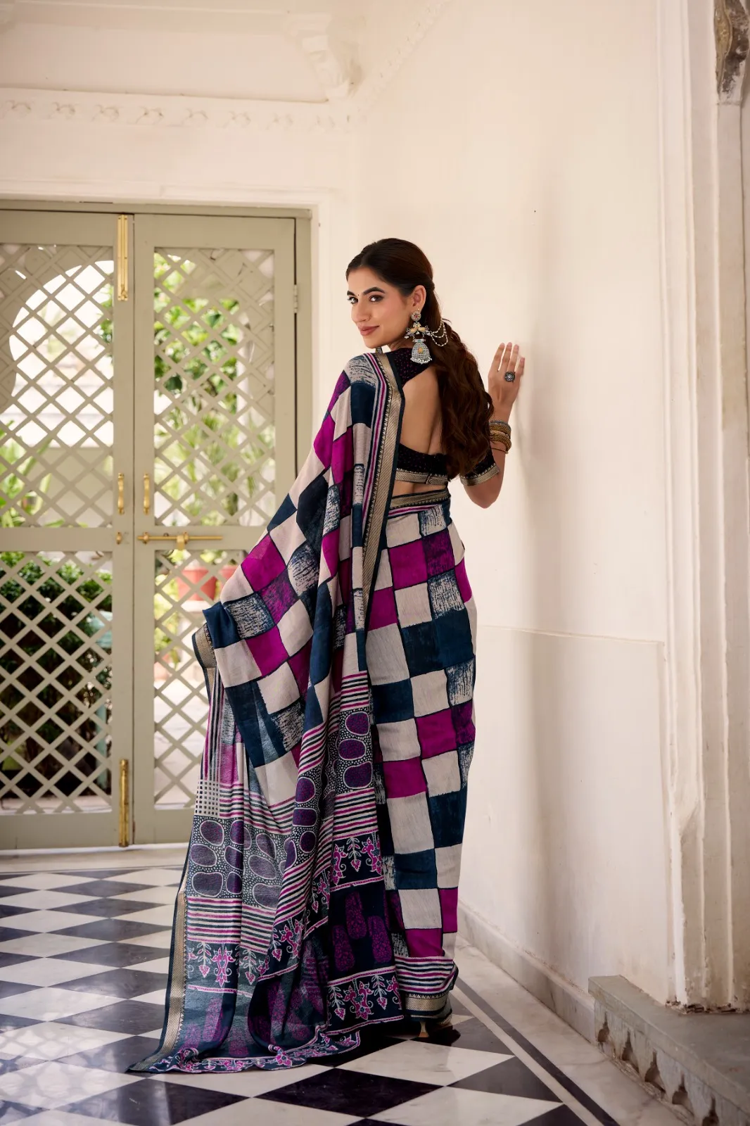 Temple Border Chanderi Saree