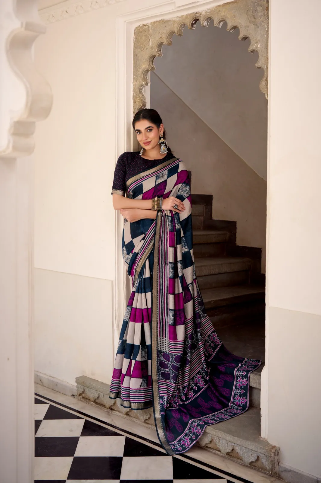 Temple Border Chanderi Saree
