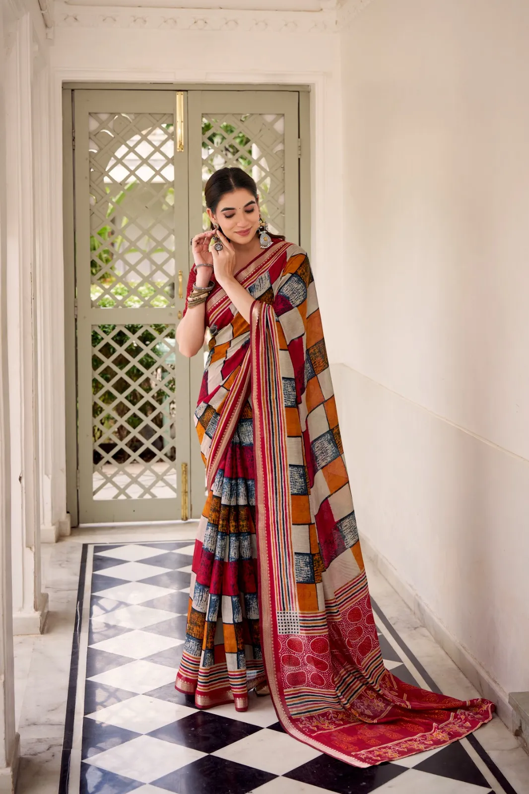 Temple Border Chanderi Saree
