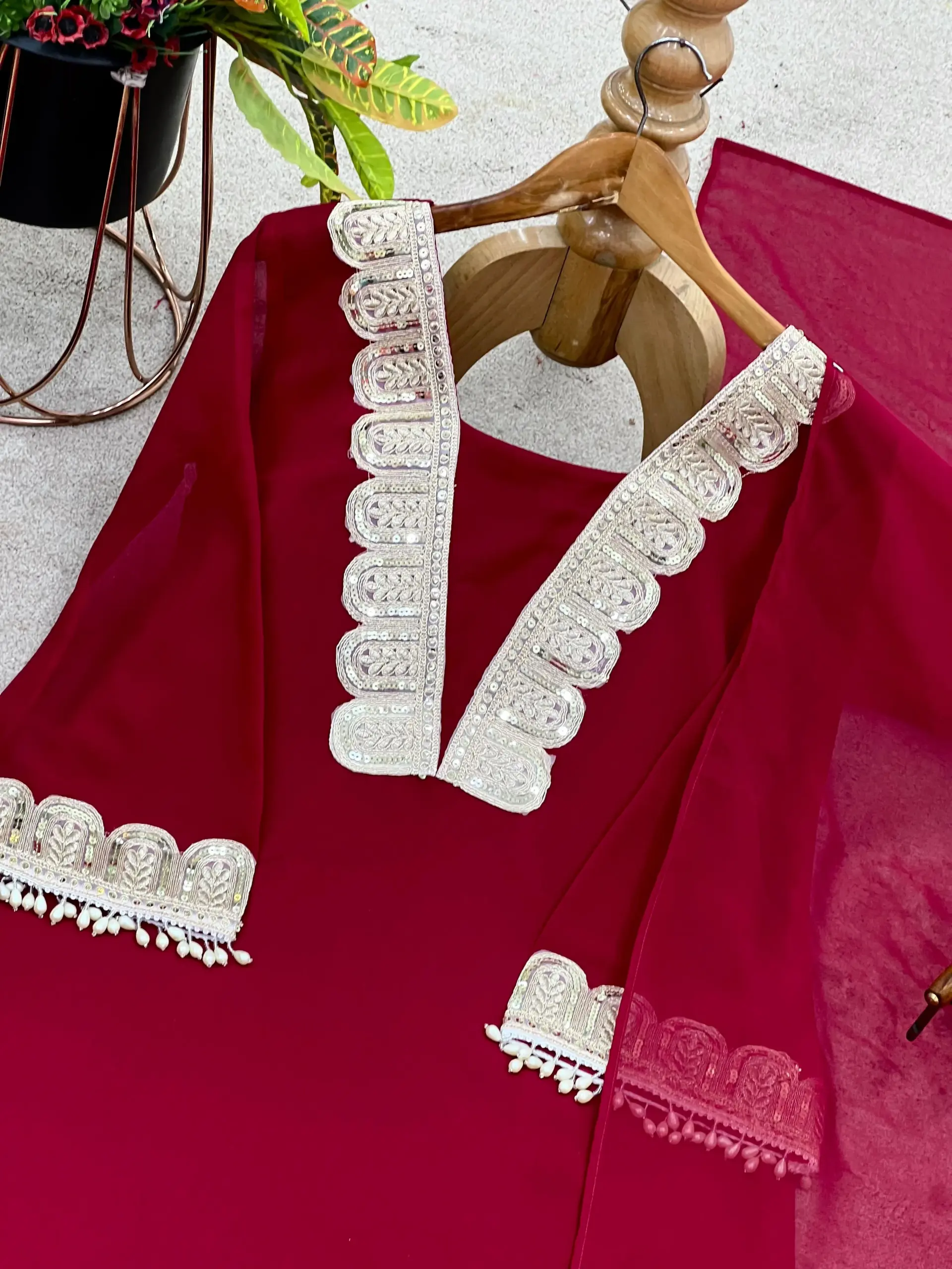 Trending Red Readymade Salwar Suit