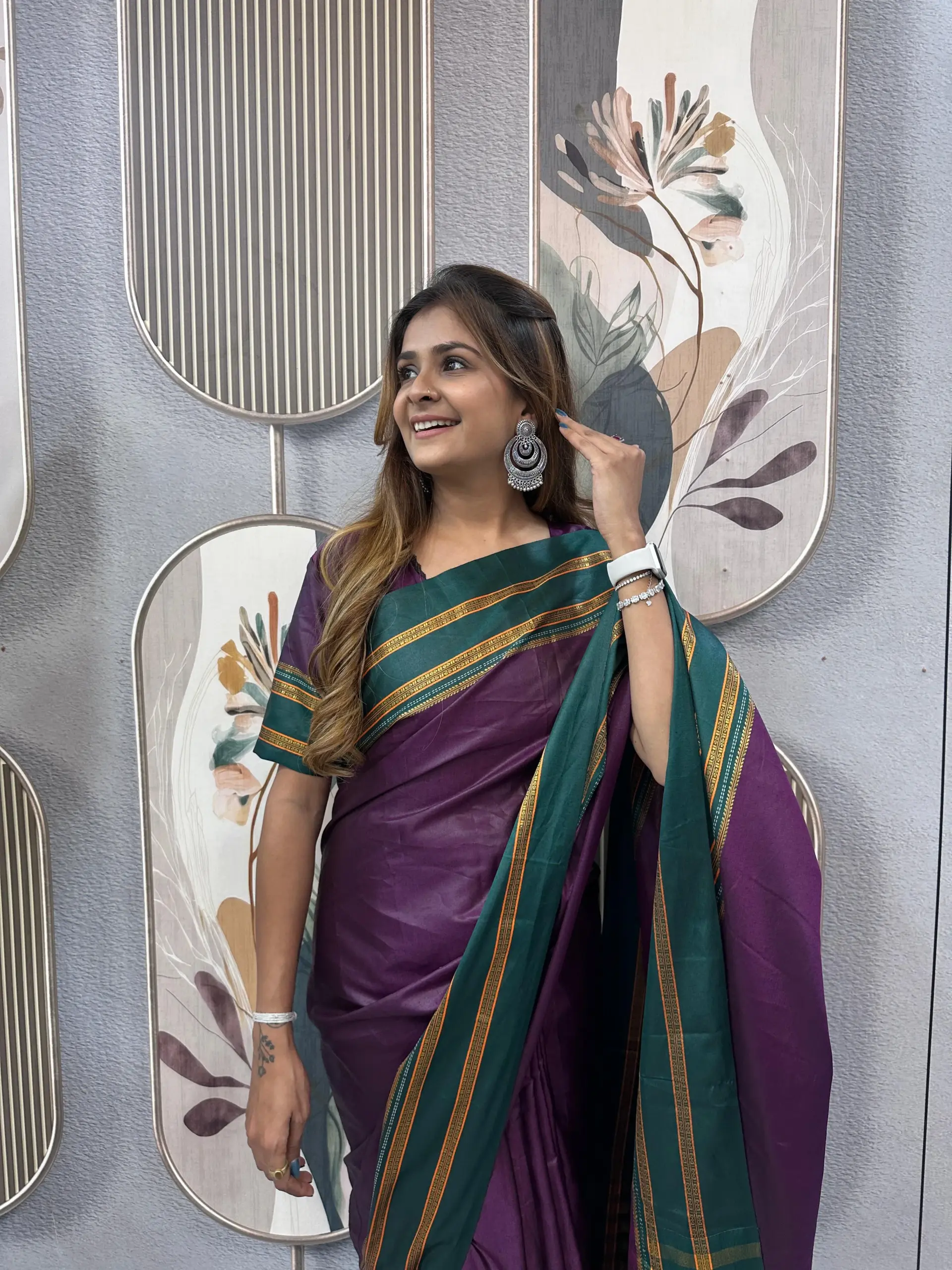 Trending Zip and go Saree in Purple