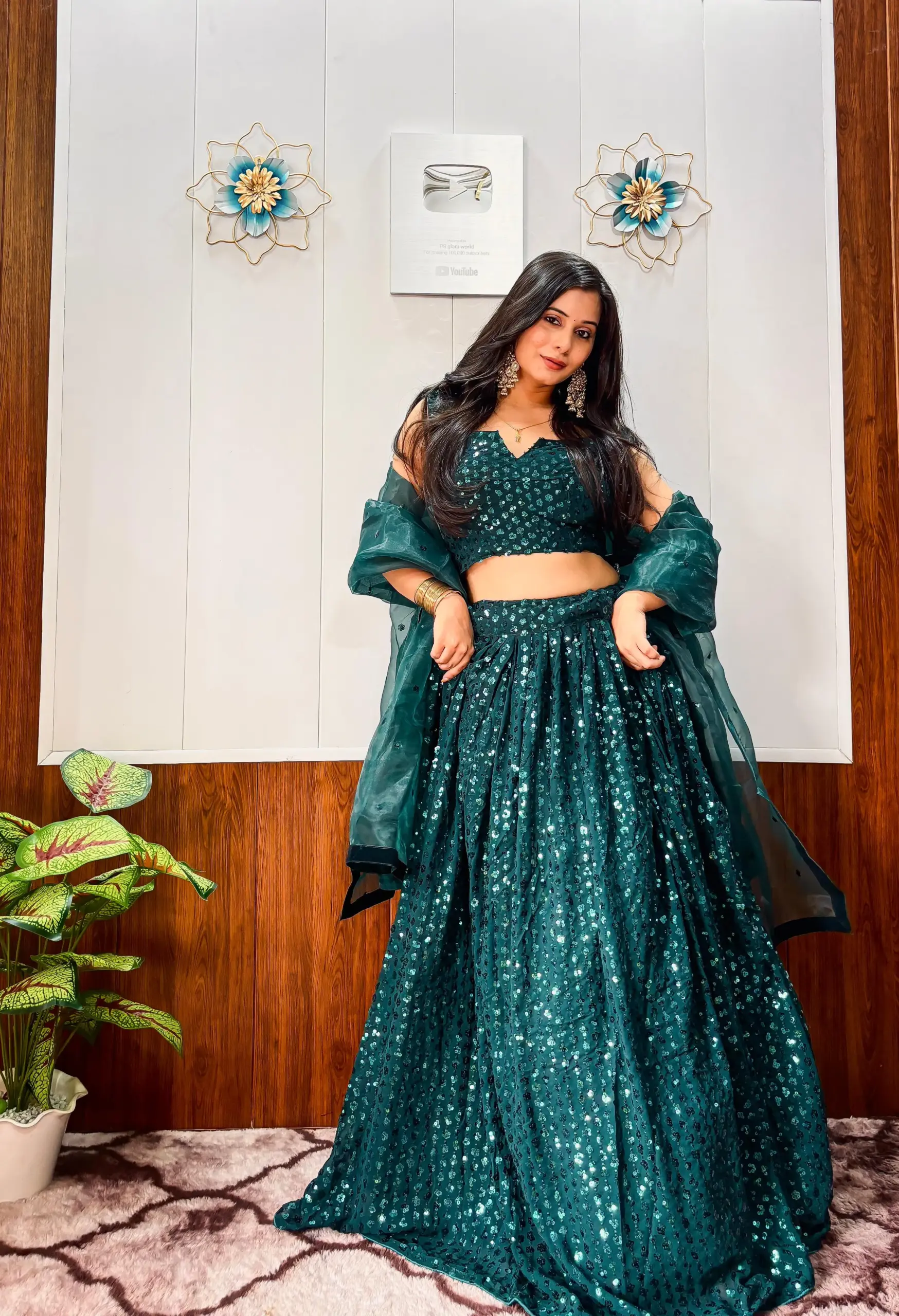 Wedding Special Georgette Green Lehenga