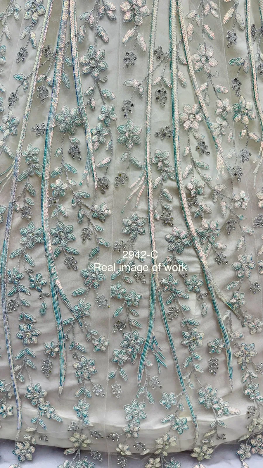 White Flower Embroidery Reception Lehenga 2025