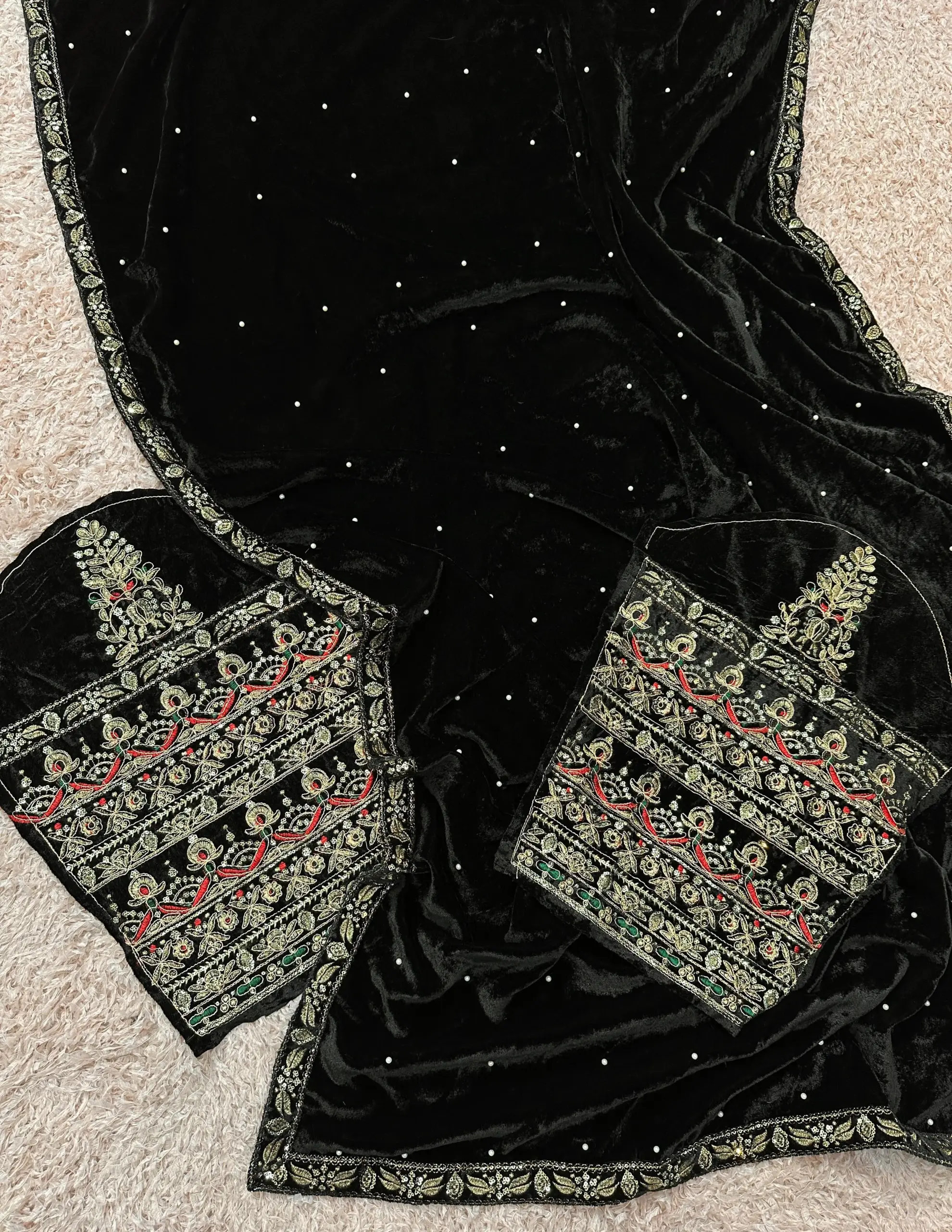Winter Special Velvet Embroidery Sarees