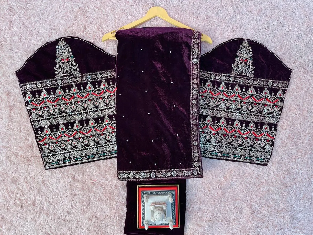 Winter Special Velvet Embroidery Sarees