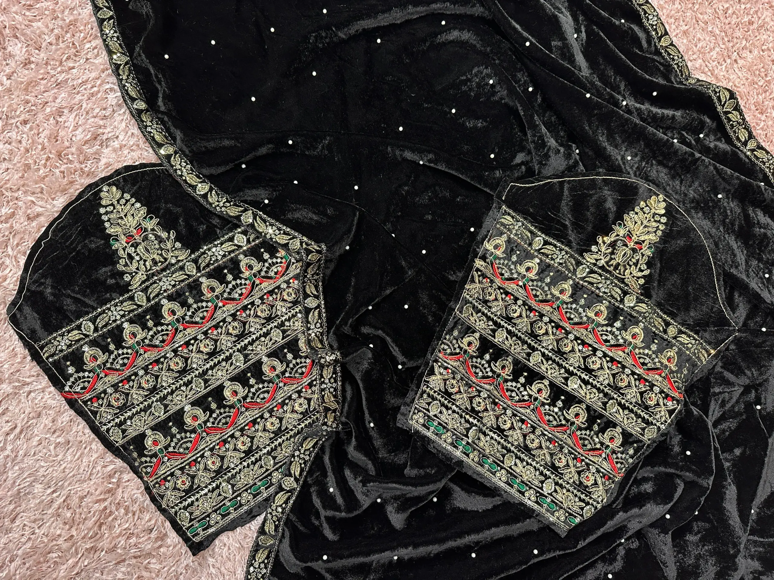 Winter Special Velvet Embroidery Sarees