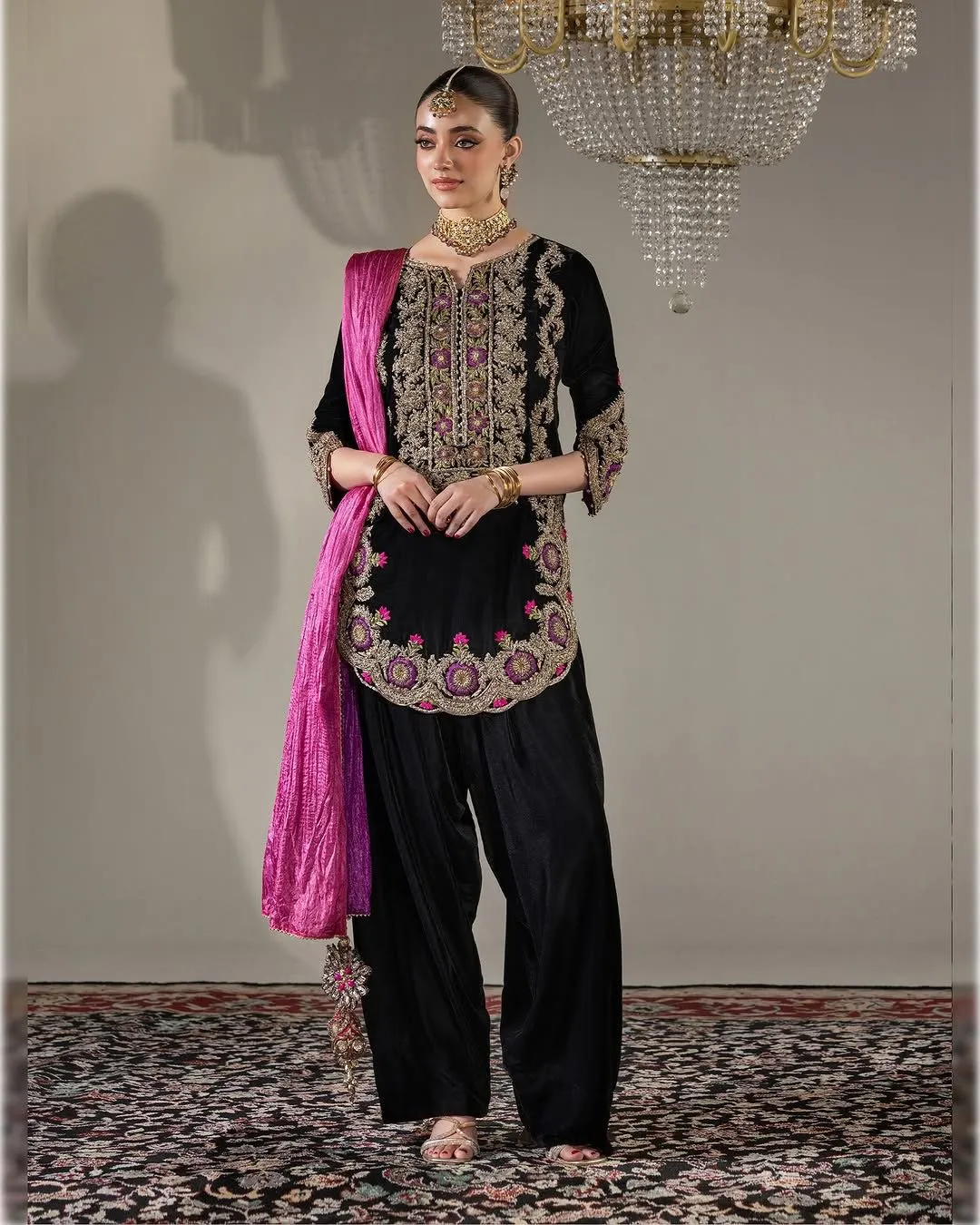 Winter Special Velvet Farshi Salwar with short top
