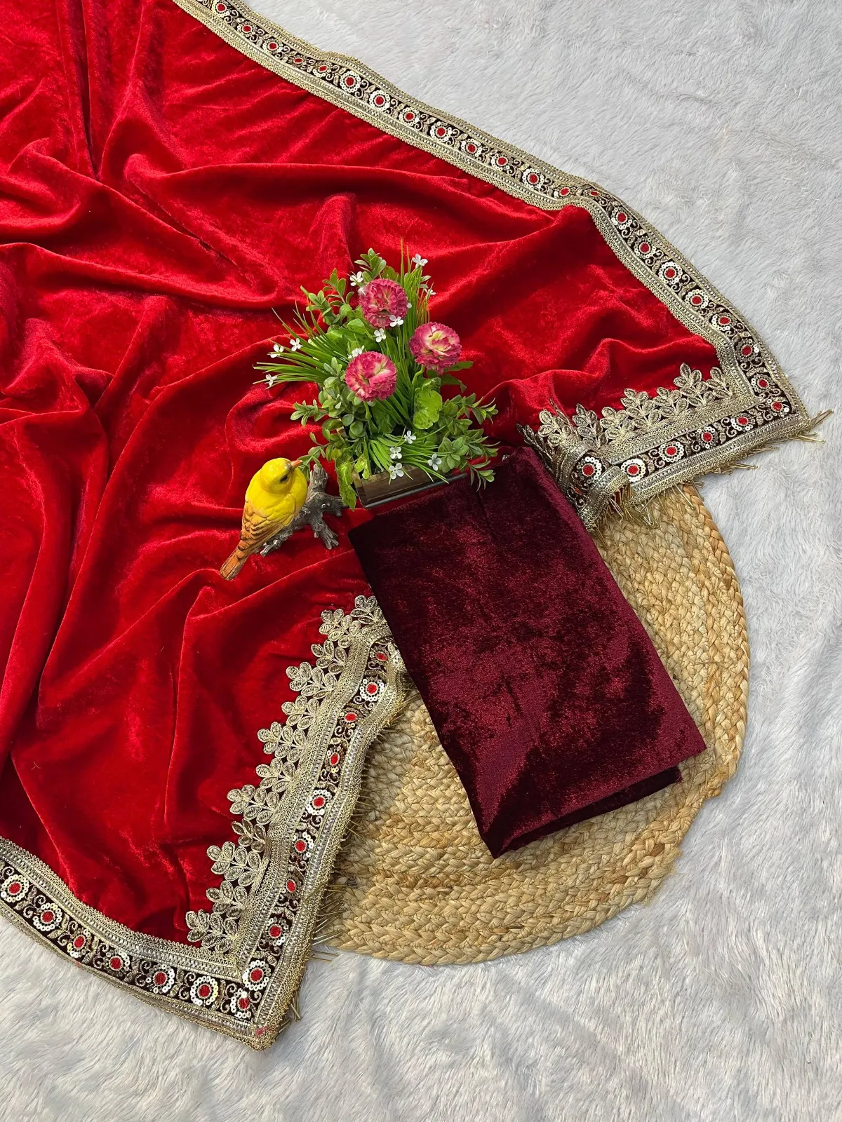 Winter Special Velvet Saree