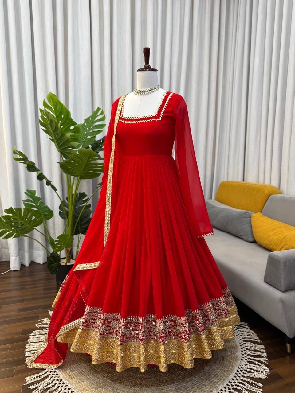Red Wedding Anarkali Ethnic suit