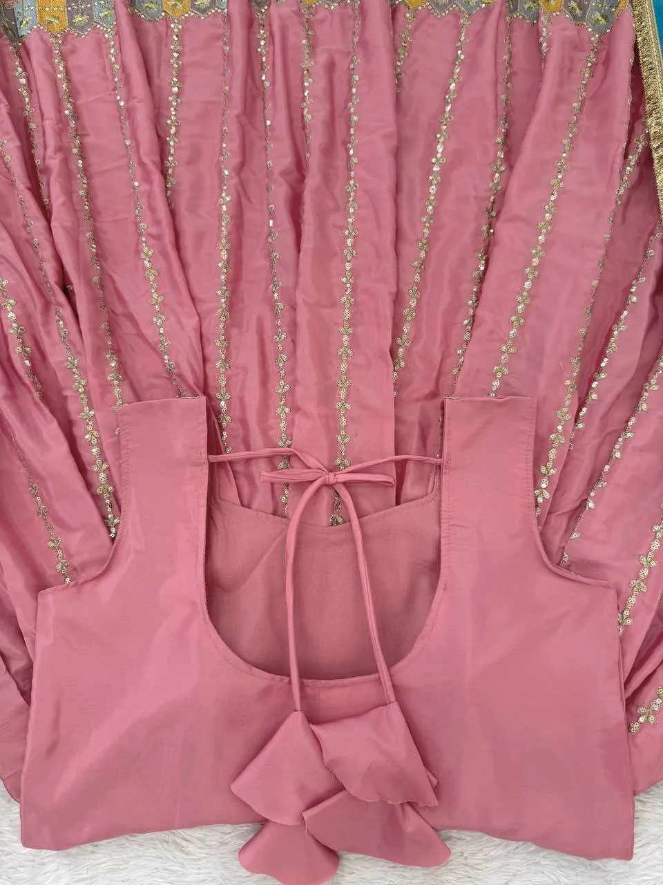 Beautiful Peach Anarkali Set