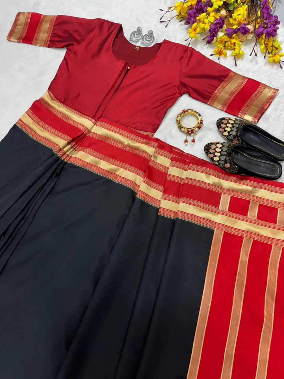Black Zip and Go Saree Gown Party wear