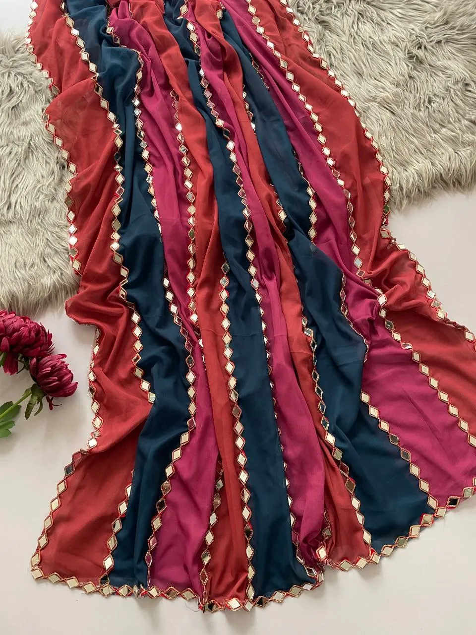 Bollywood Inspired Award show Multi Color Saree