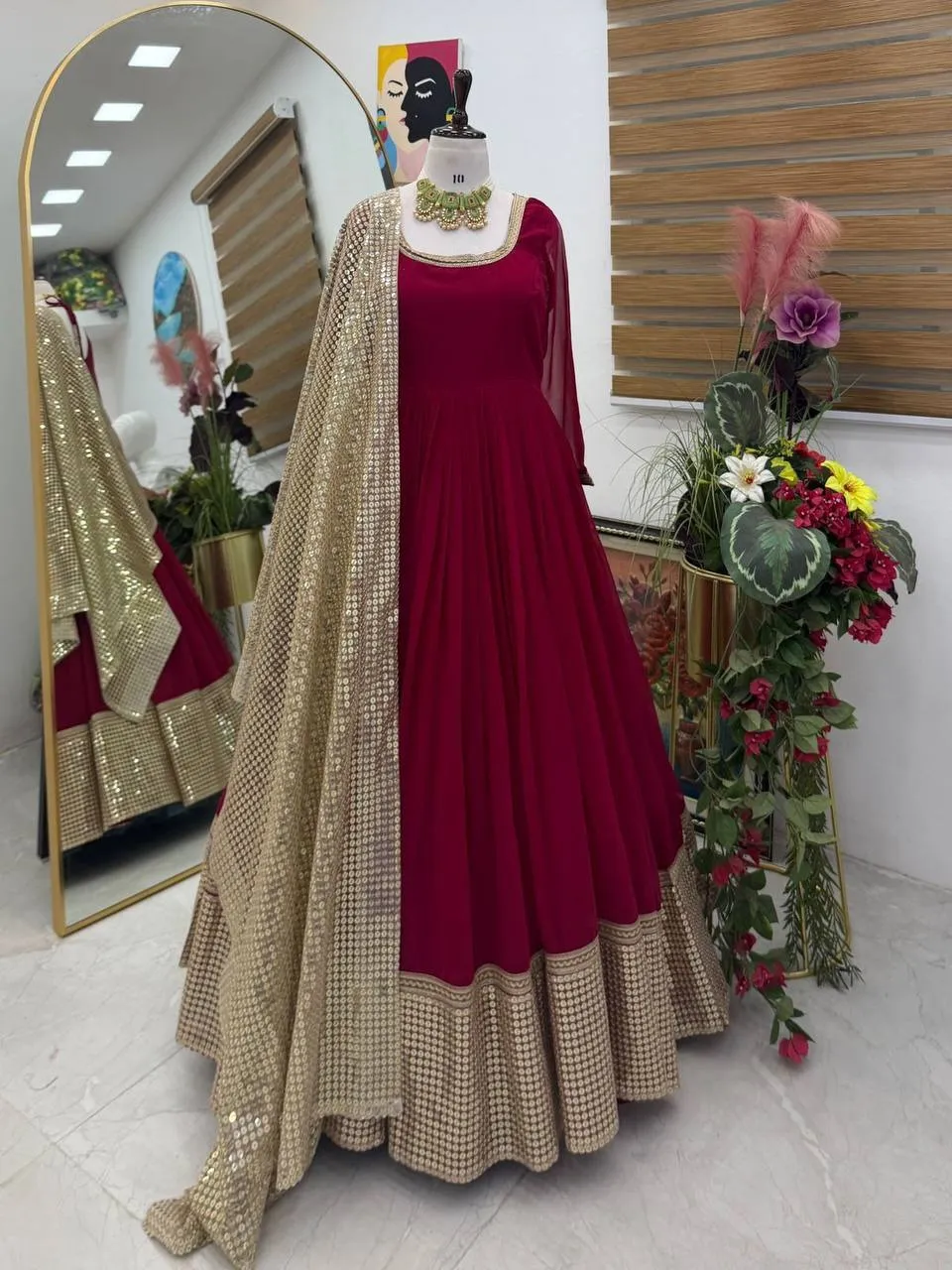 Bollywood Inspired Trending Red Anarkali Suit