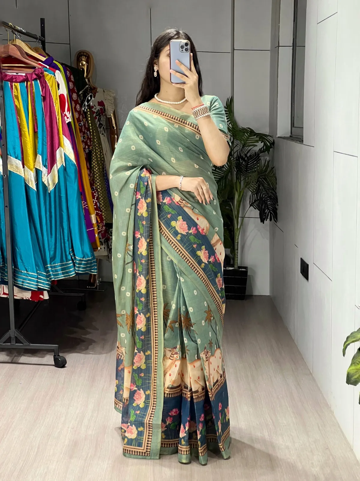 Cow Printed Saree