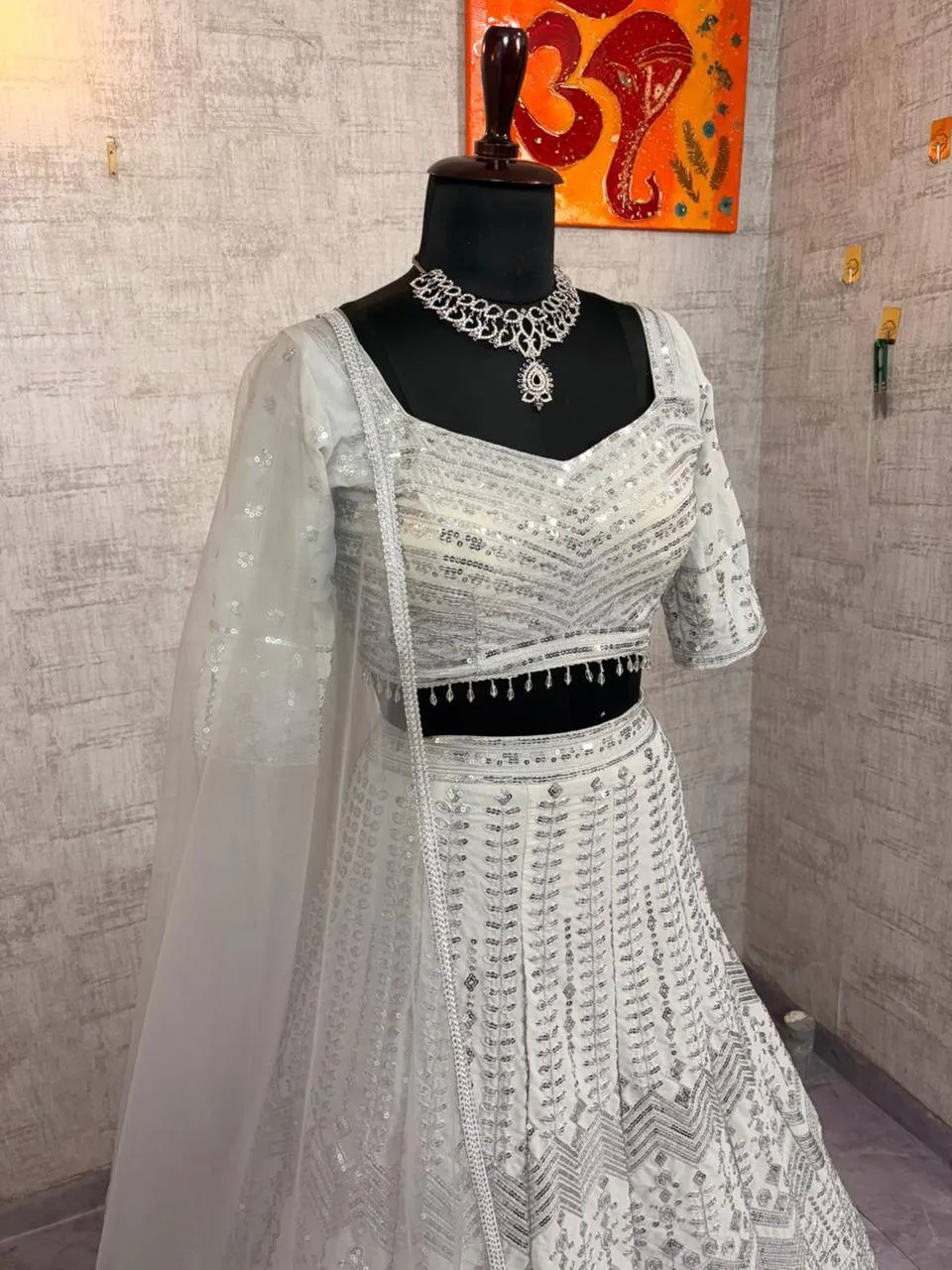 Cream Color Party Wear Lehenga Choli Set