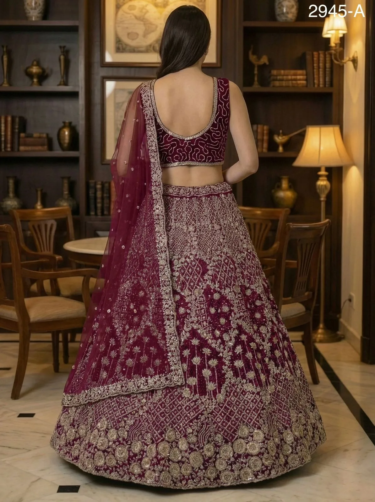 Elegant Premium Party Wear Net Lehenga Choli Rani Color