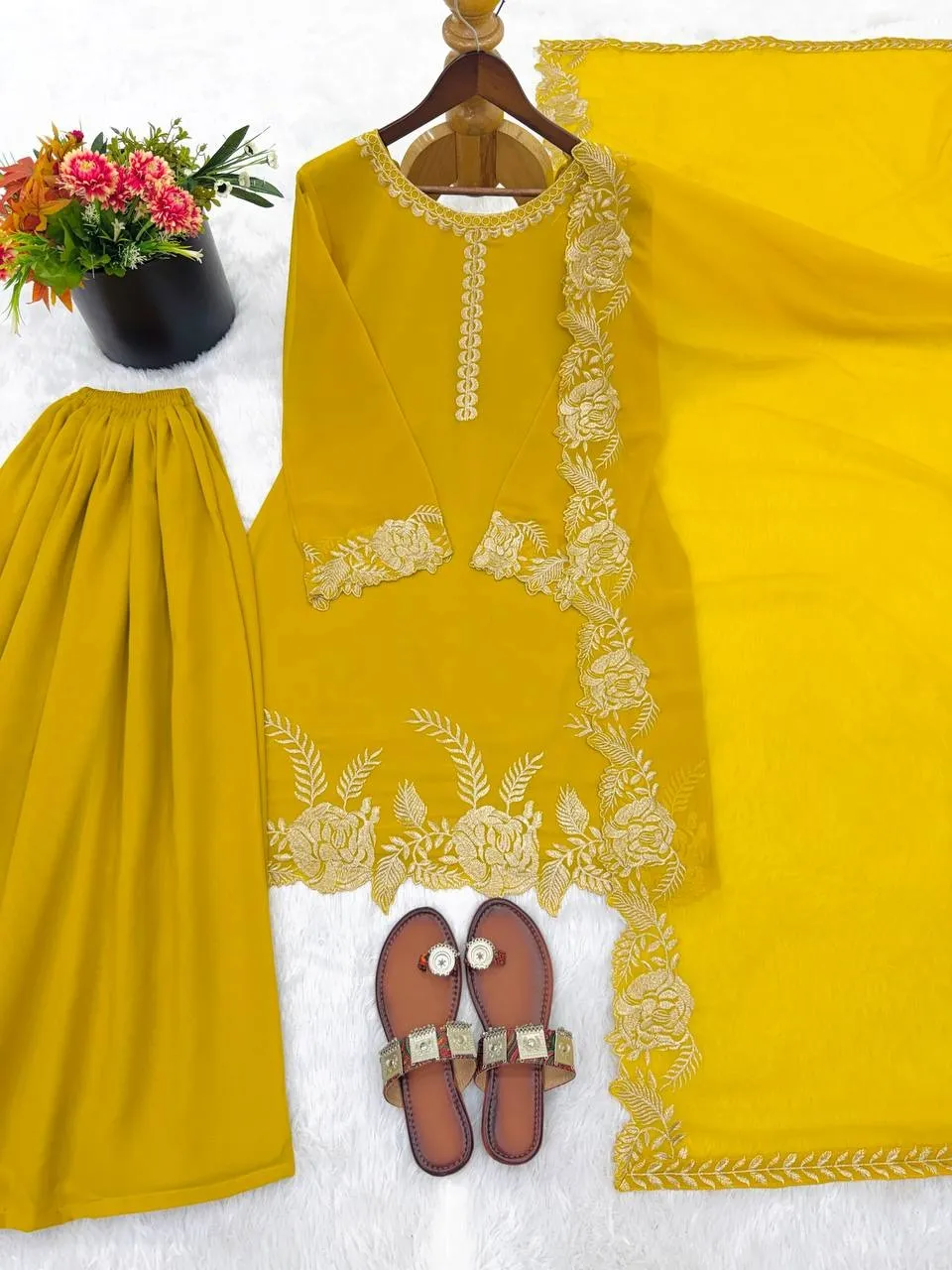 Haldi Ceremony Special Ethnic Plazza Suit