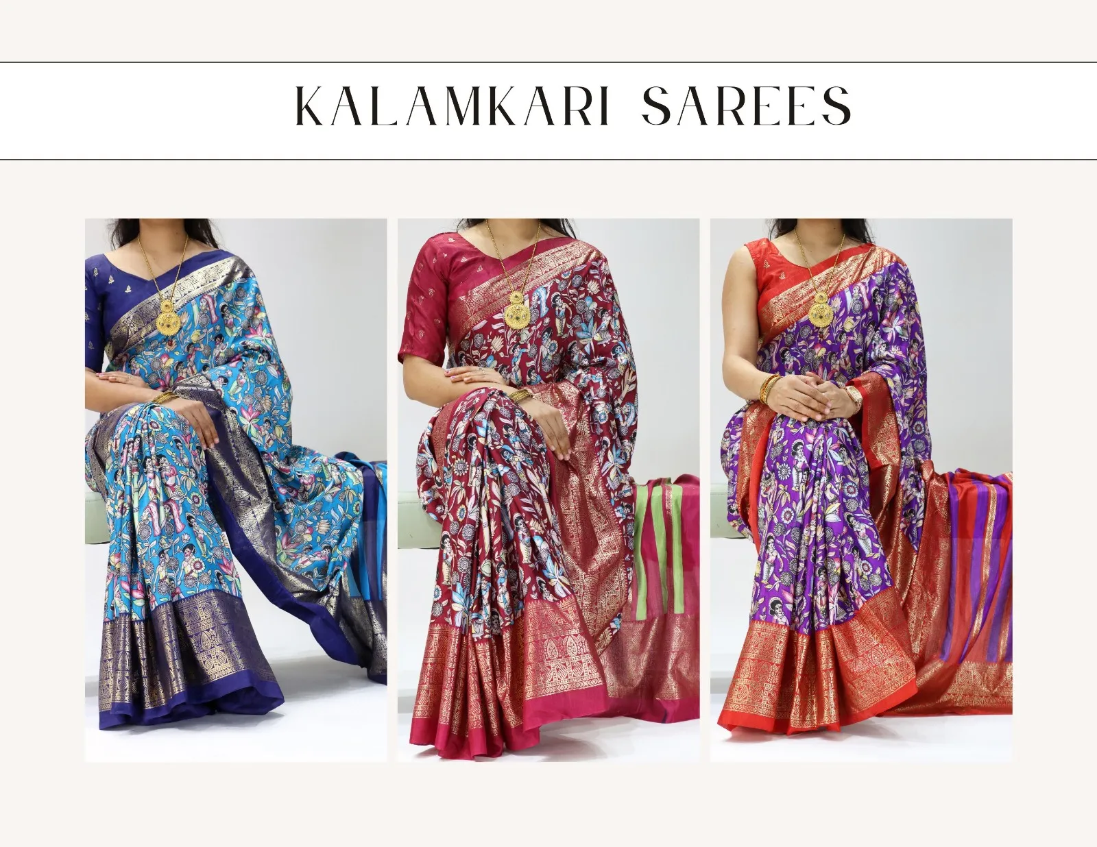 Kalamkari Printed Sarees 500 Range
