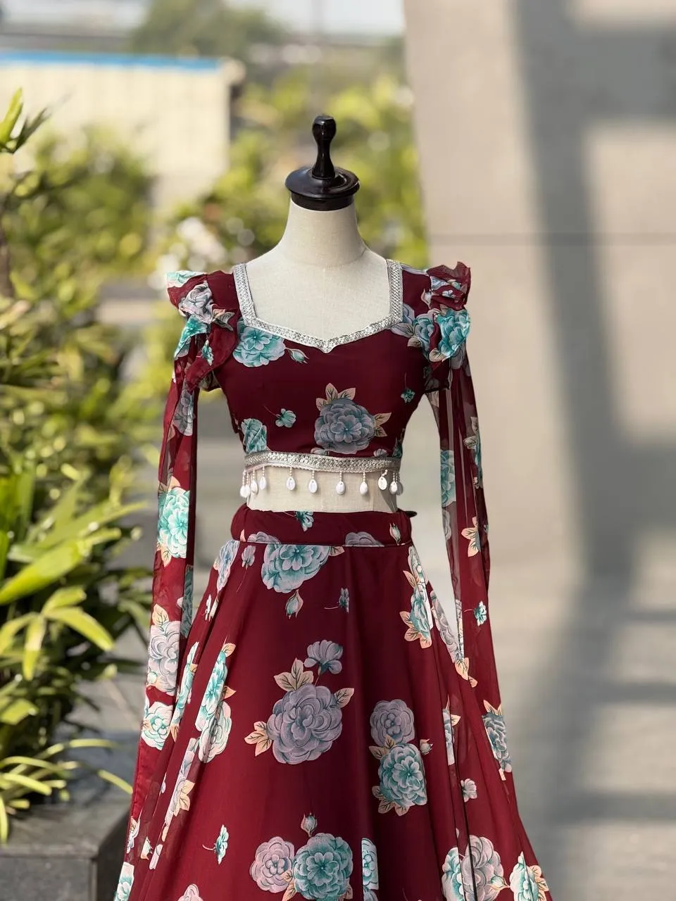 Maroon Kalamkari Readymade Lehenga with Stylish Blouse