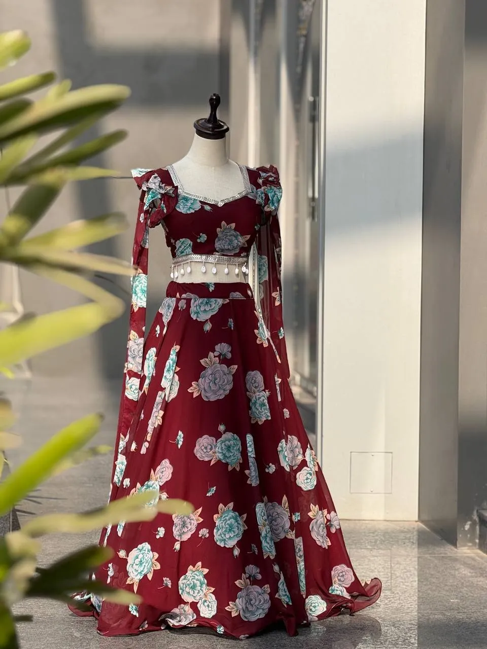 Maroon Kalamkari Readymade Lehenga with Stylish Blouse