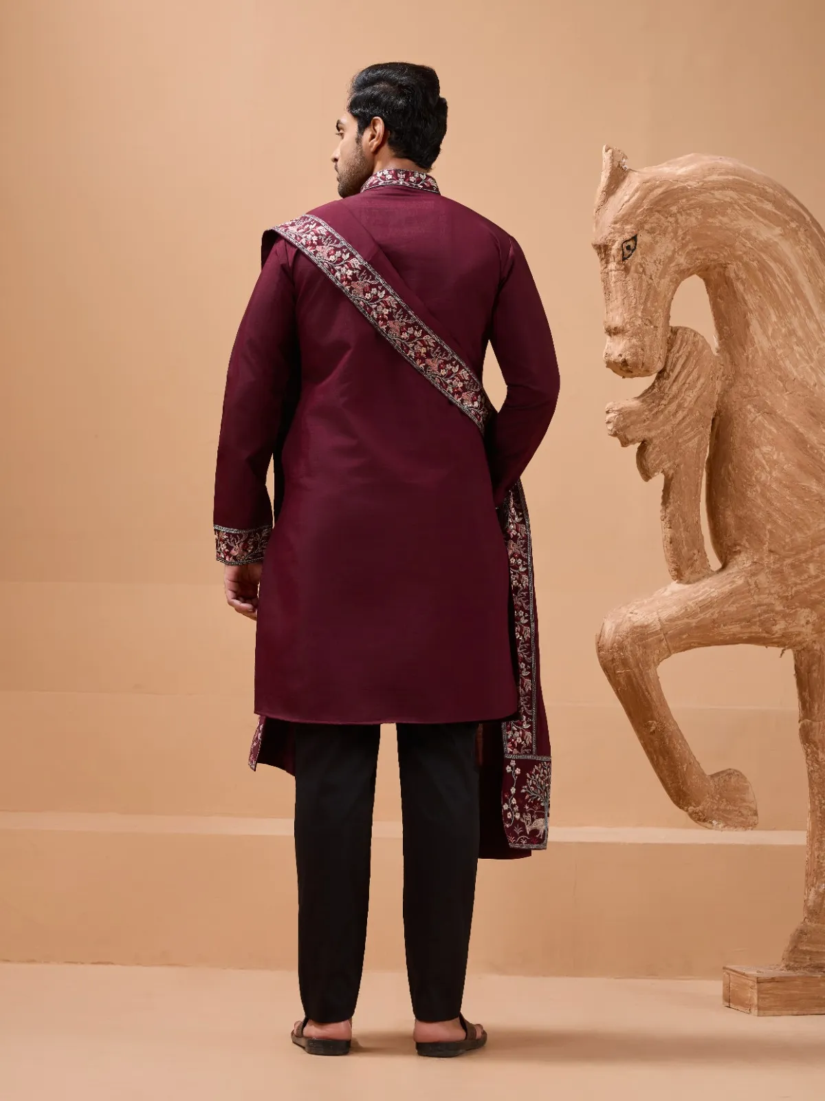 Mens Kurta with Dupatta for Reception Ceremony