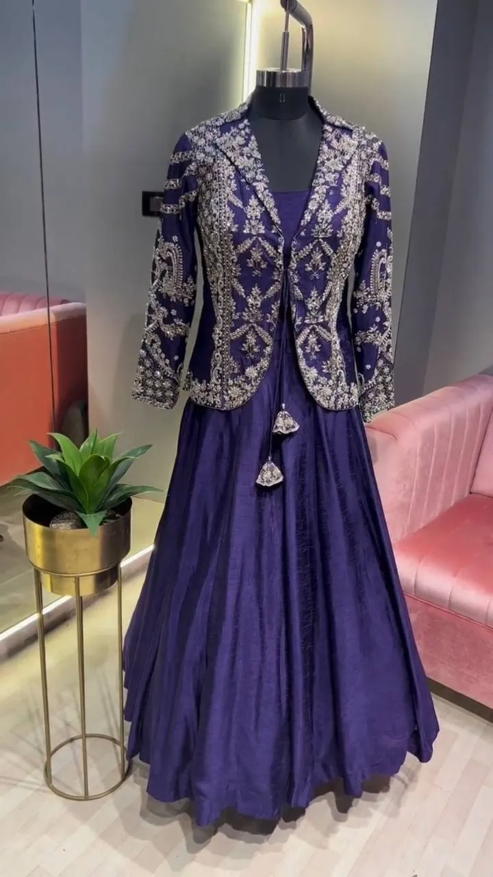 Night Party Purple Gown with Jacket