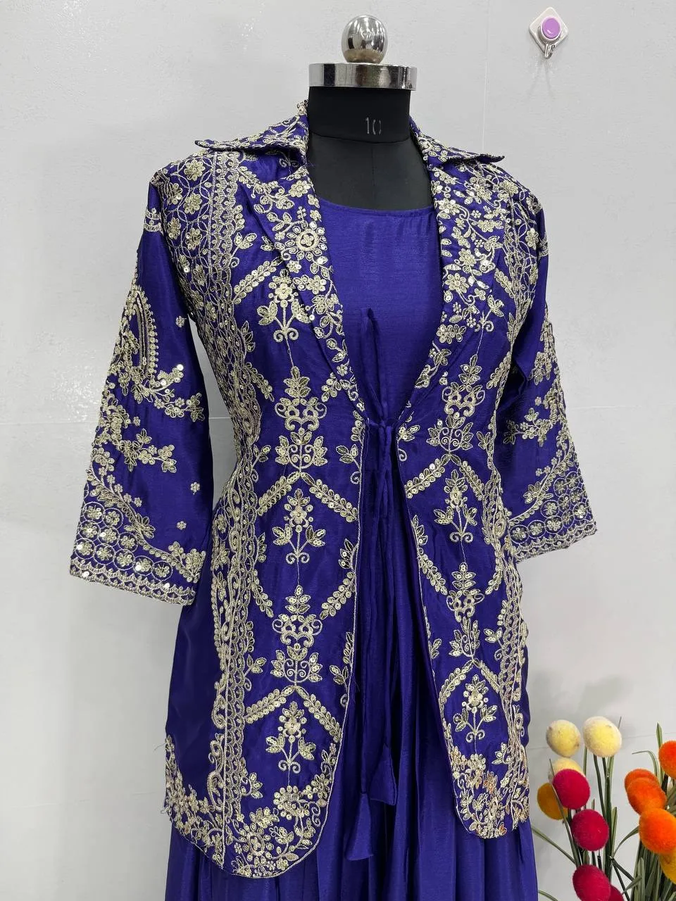 Night Party Purple Gown with Jacket
