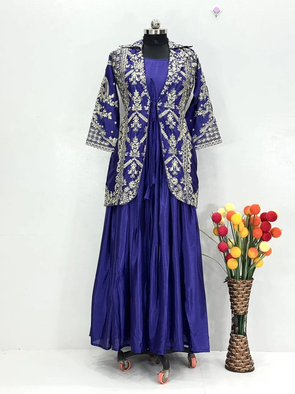 Night Party Purple Gown with Jacket