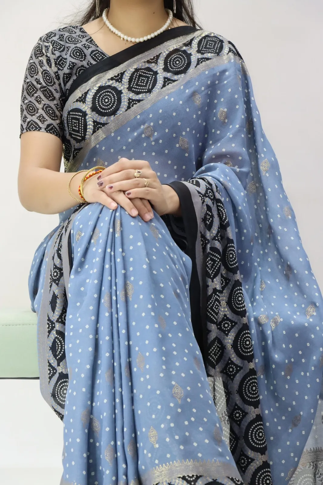 Pastel Color Bandhni Printed Saree Under Budget