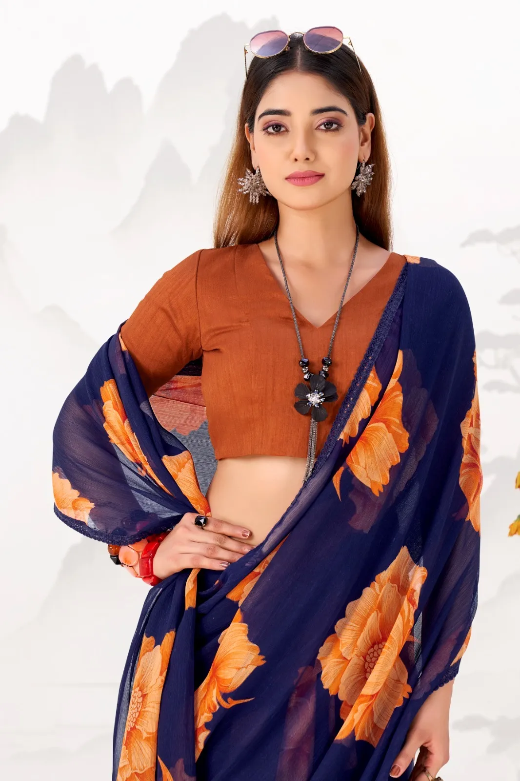 Premium Chiffon Printed Saree