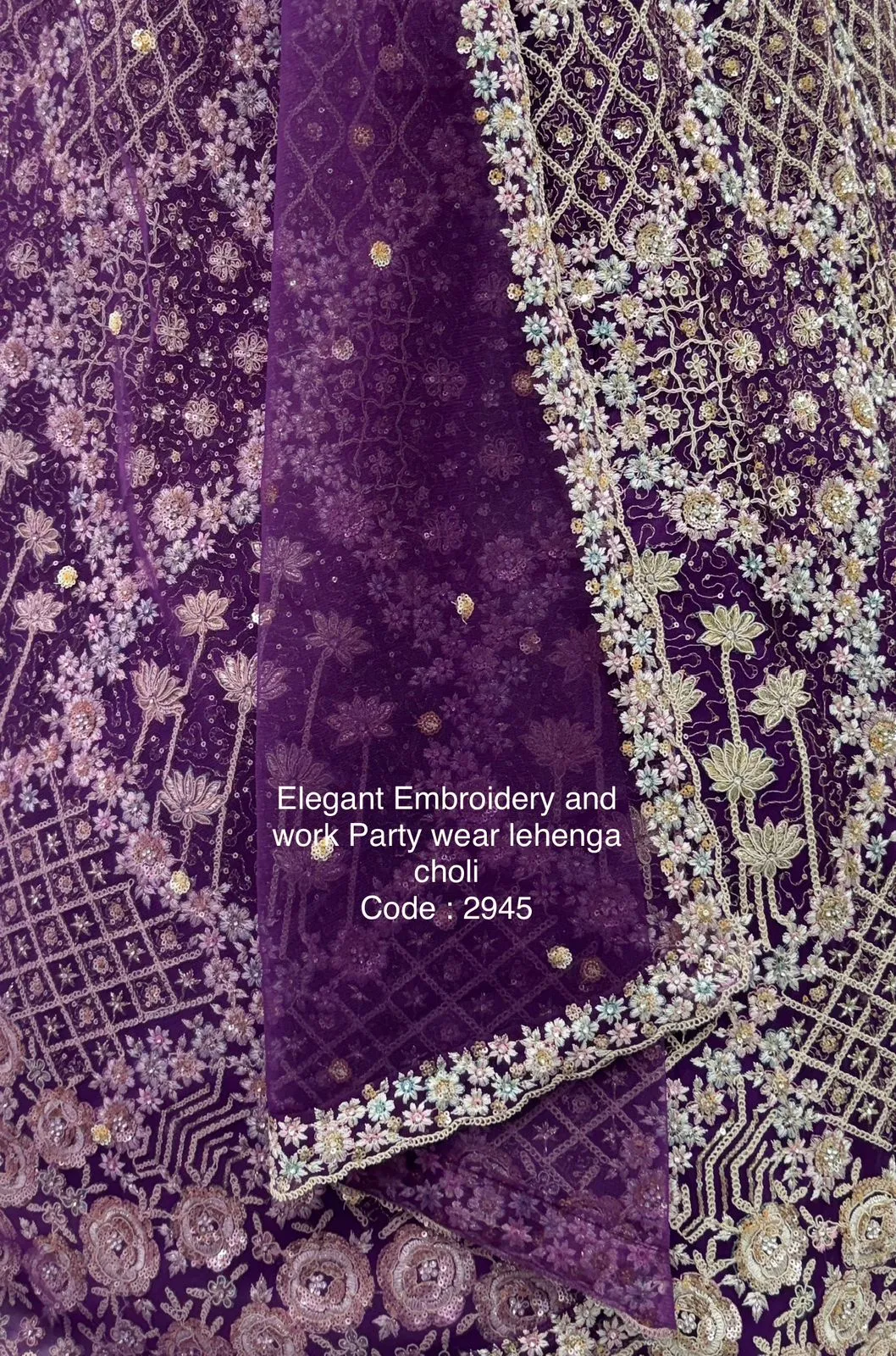 Premium Purple Color Bridal Net Lehenga Choli