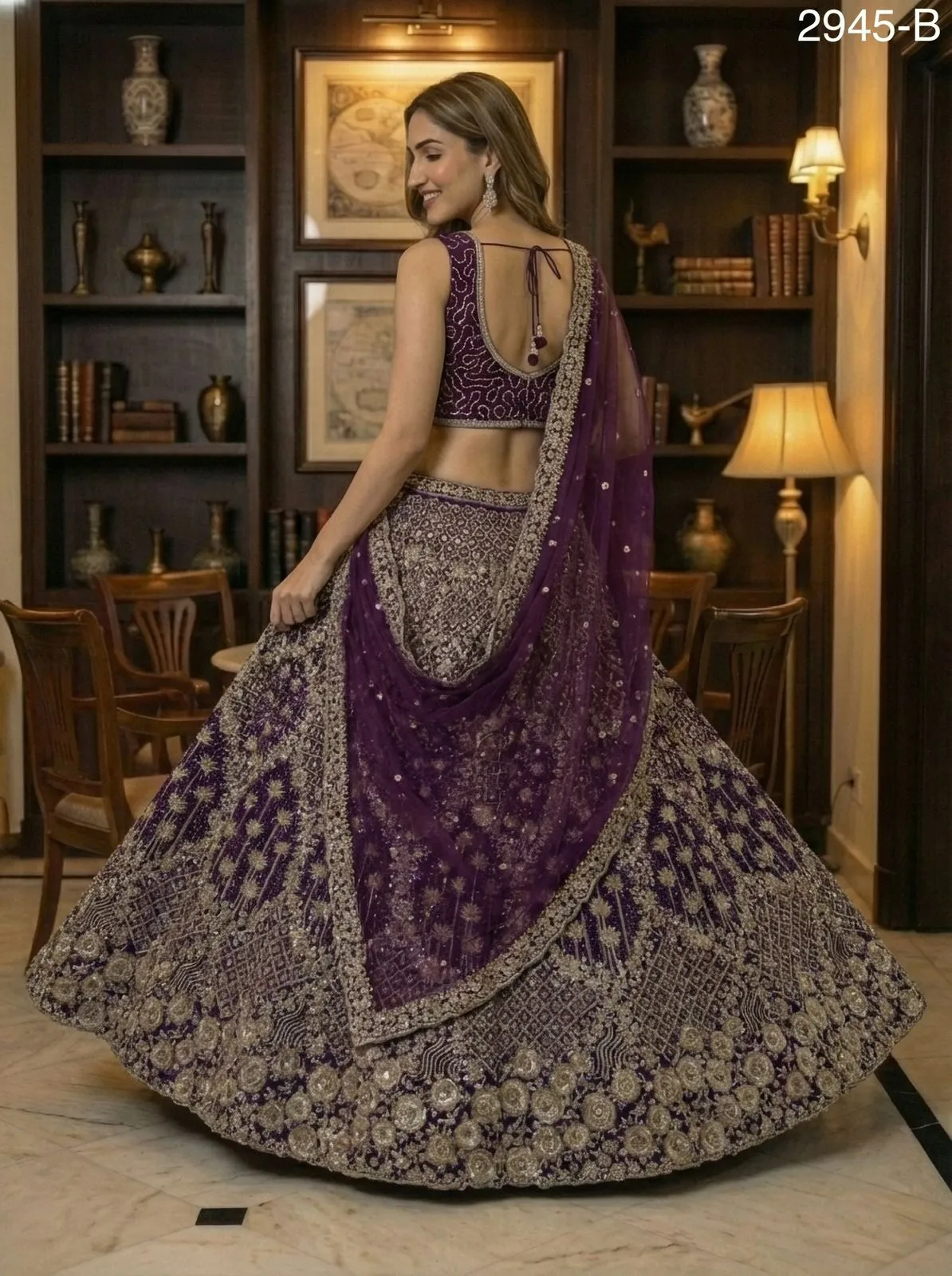 Premium Purple Color Bridal Net Lehenga Choli