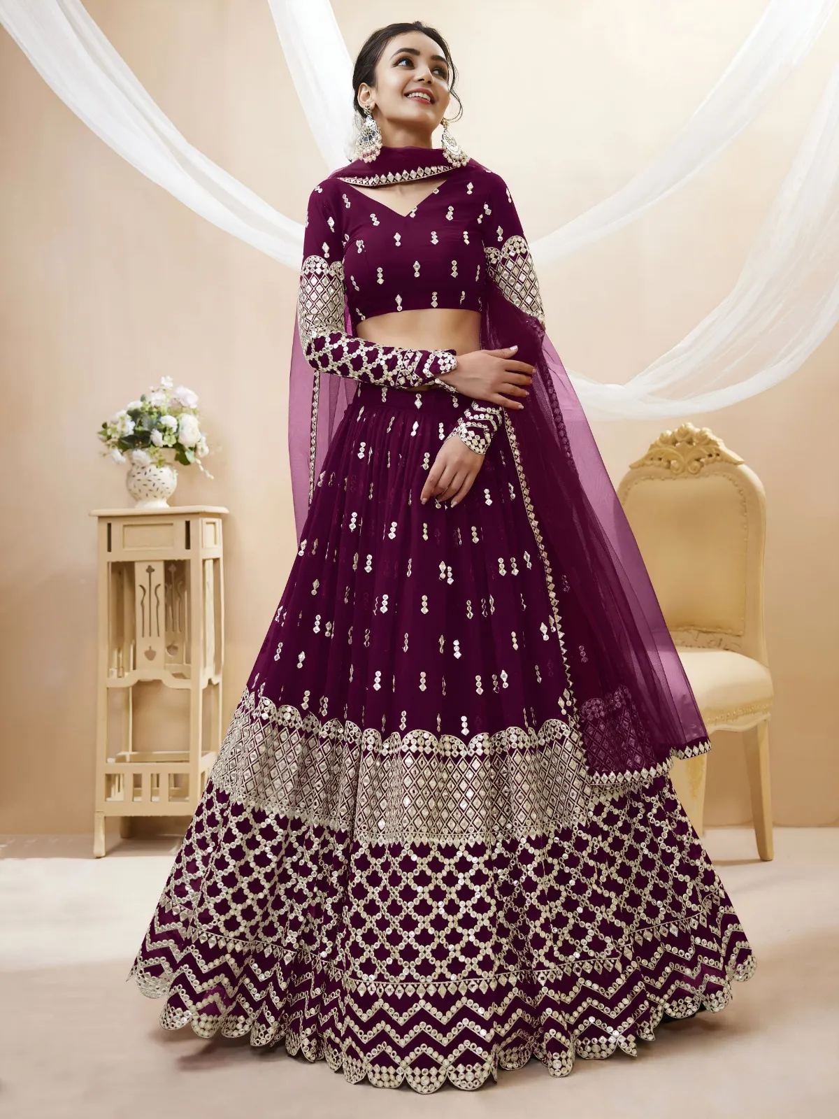 Premium Sangeet Lehenga Choli in Violet