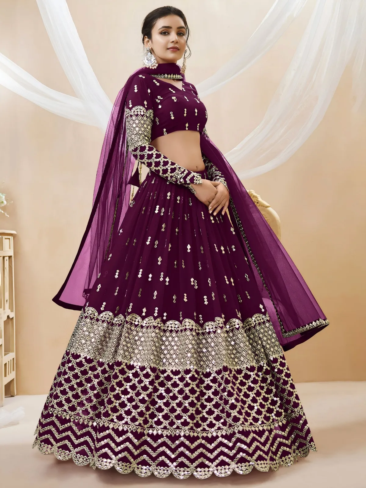 Premium Sangeet Lehenga Choli in Violet