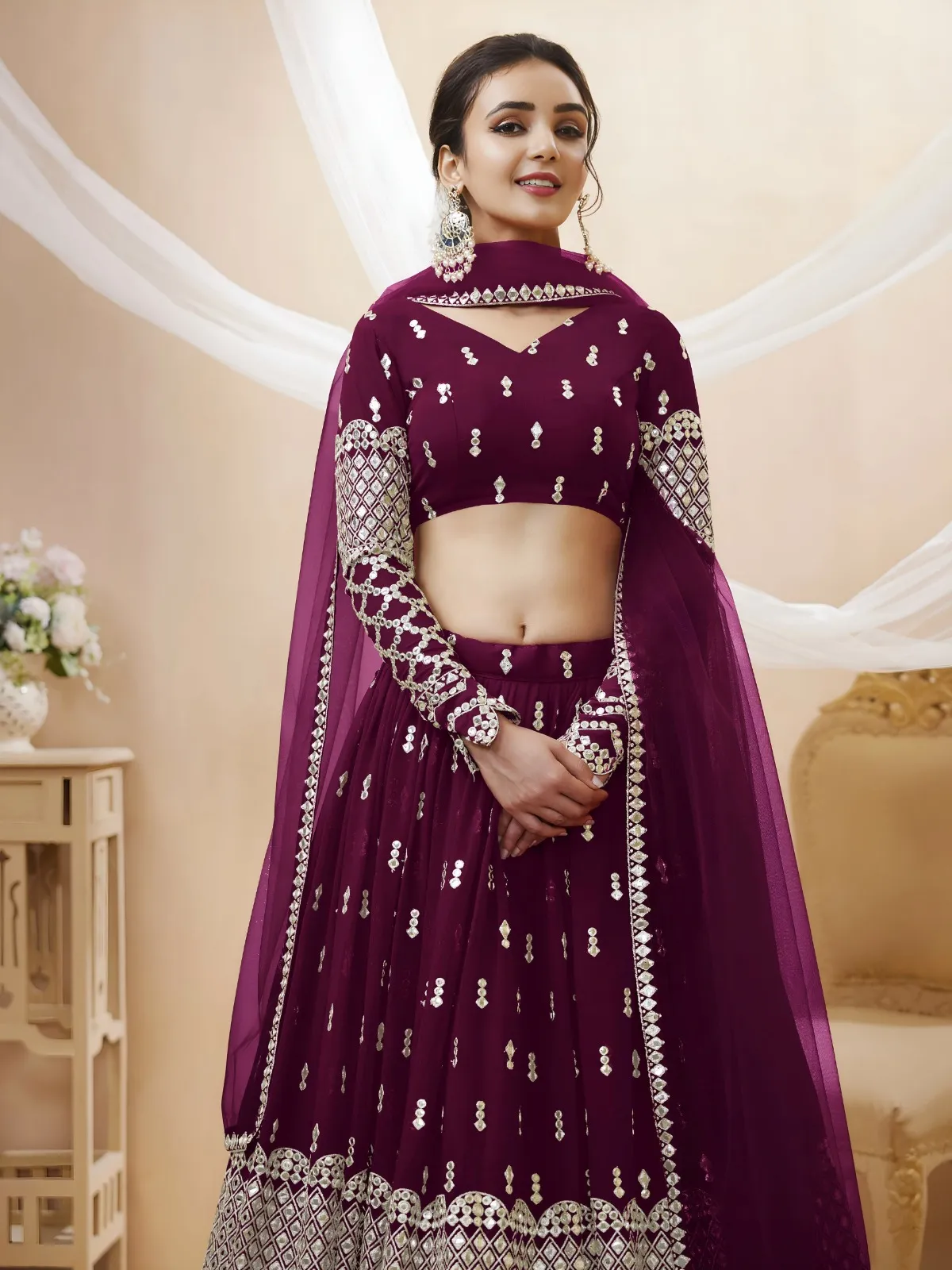 Premium Sangeet Lehenga Choli in Violet