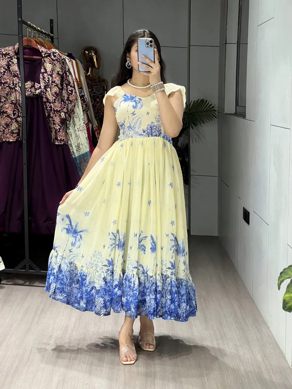 Prettiest Floral One Piece Kurti Frock