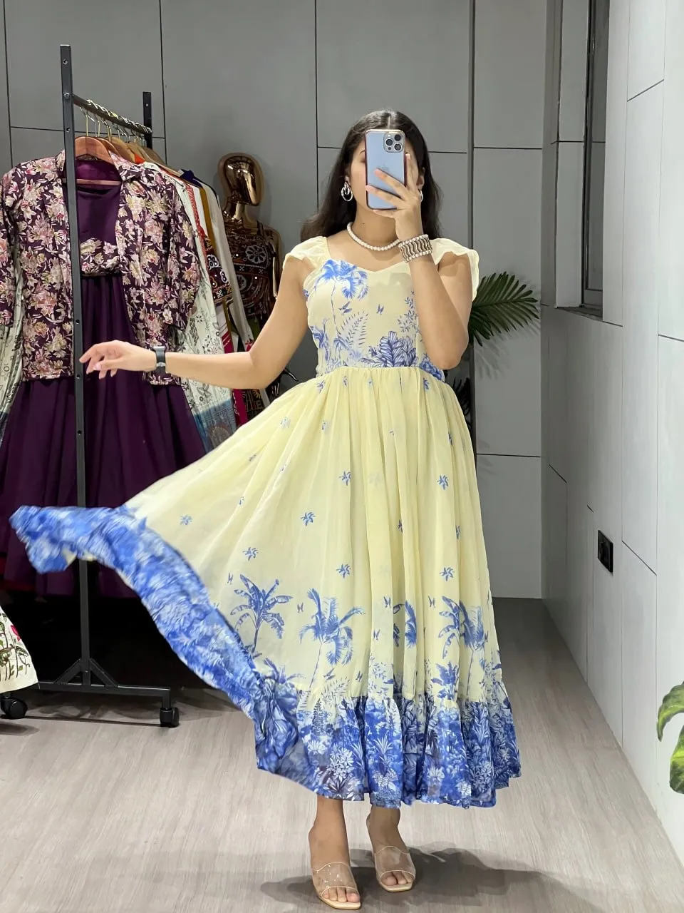 Prettiest Floral One Piece Kurti Frock
