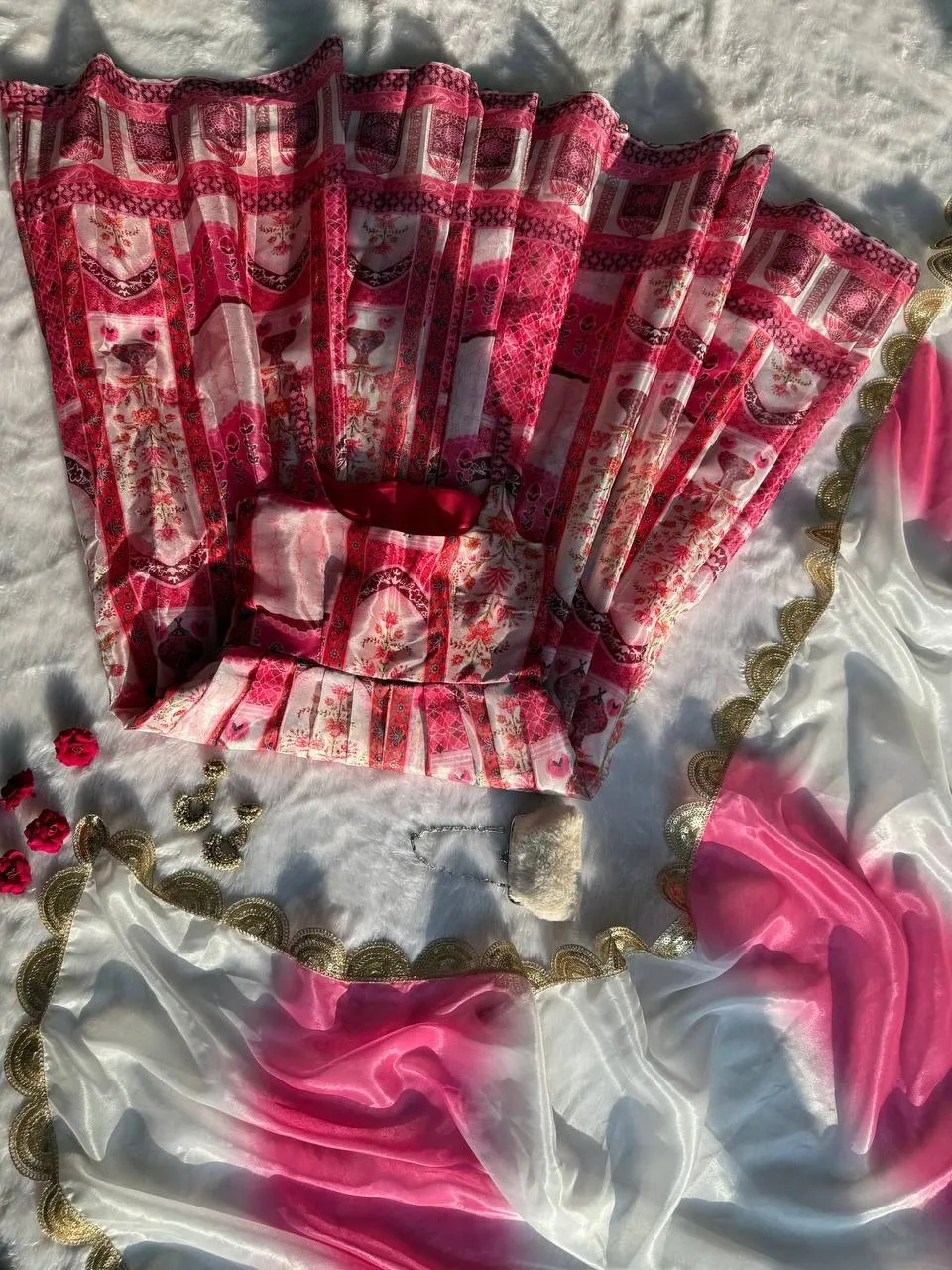 Prettiest Printed Cherry Red Ethnic Anarkali Gown