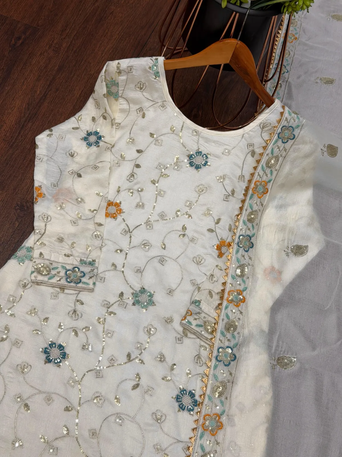 Readymade Cream Shararat Suit for Women