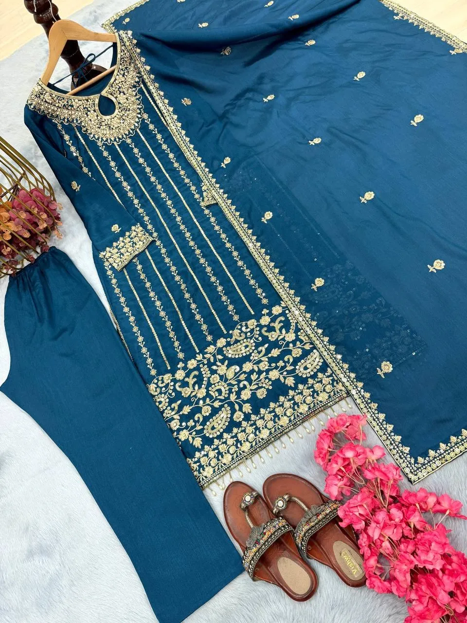 Readymade Pakistani Embroidery Pant Suit