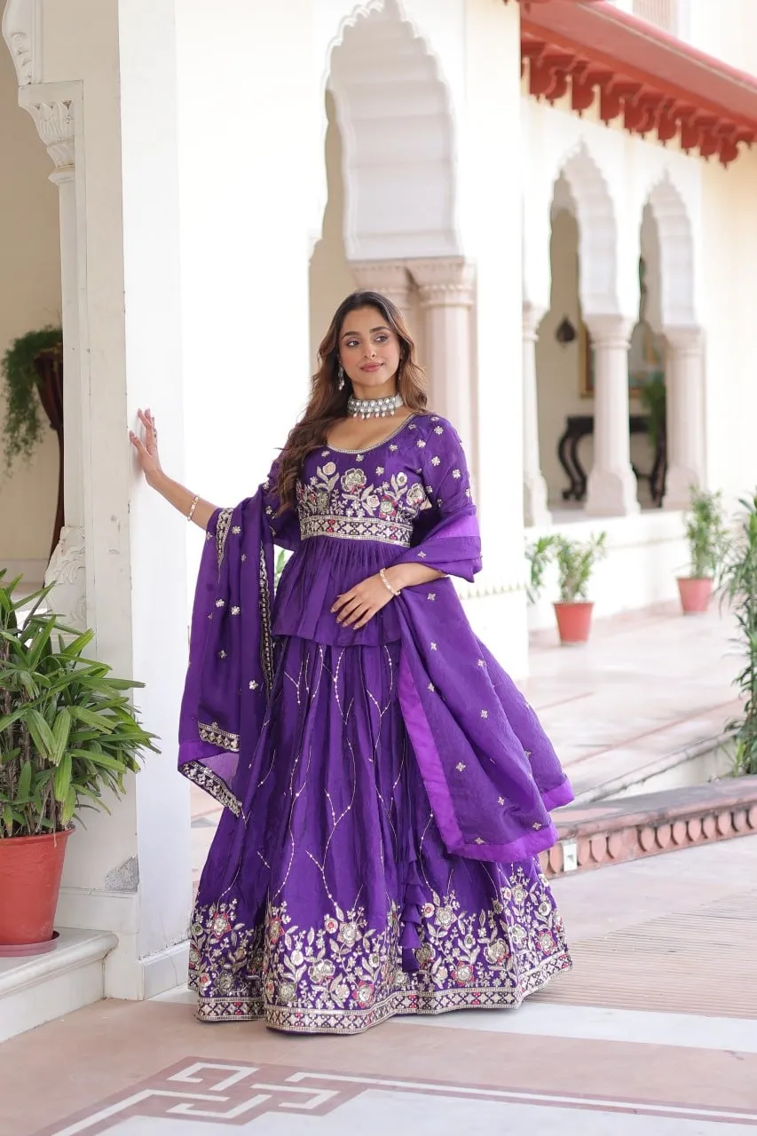 Reception Special Readymade Long Choli Lehenga